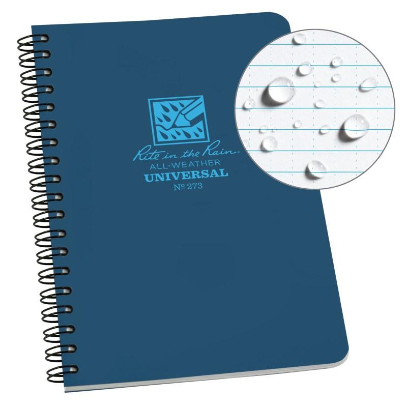 Rite in the Rain No273 Side Spiral Notebook Universal Blue Gear Australia by G8